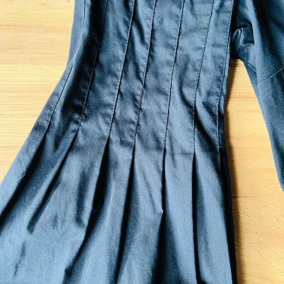 2000s BEBE Black Cotton Ruffled Puff Sleeve Blouse Medium Vintage Y2K Victorian - Picture 3 of 7